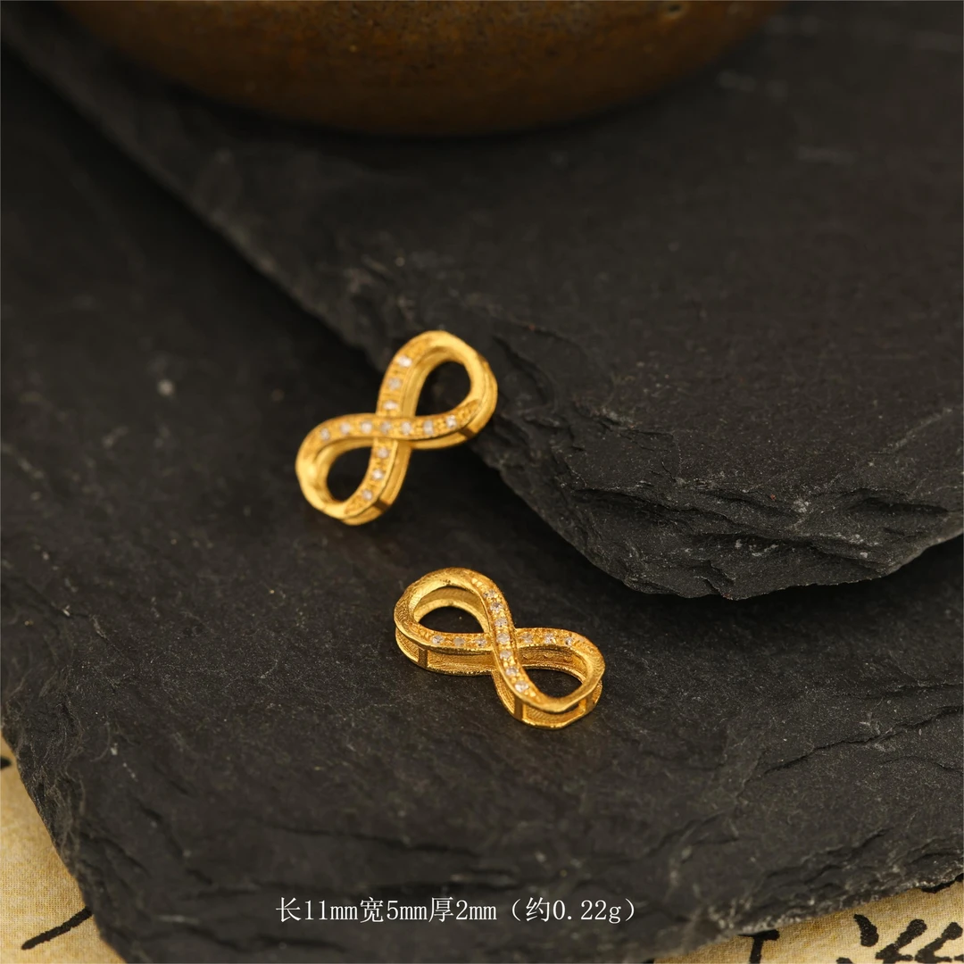 【金豆】18K金多功能双层8字结回形扣DIY手串项链卡扣连接扣