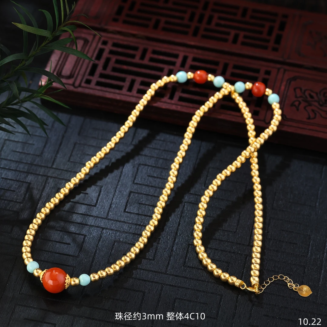 【金豆】知否||项链|18K金气质显白时尚小金珠锁骨链3mm珠C