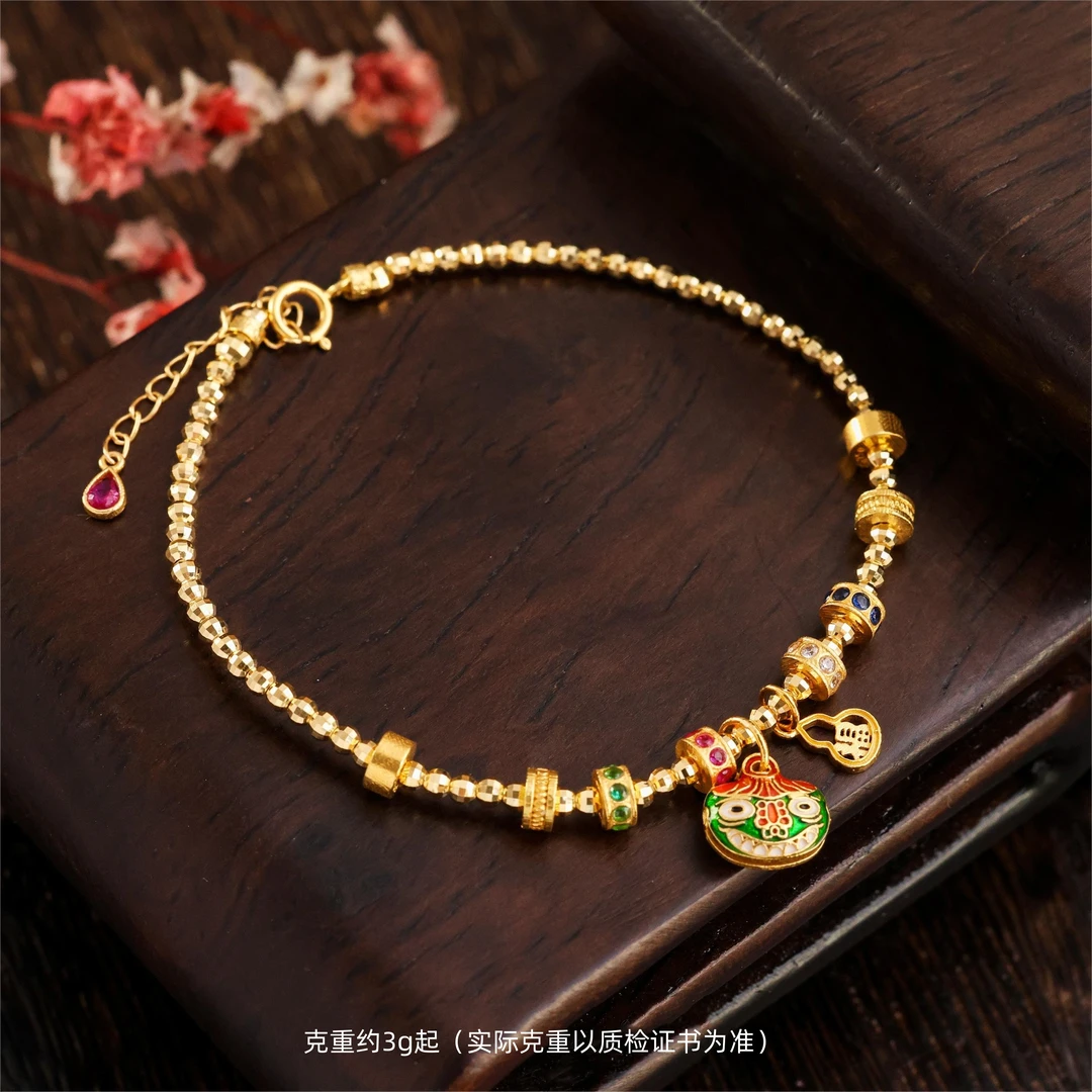 【金豆原创】大旺||18K金精工款吞金兽爆闪手链