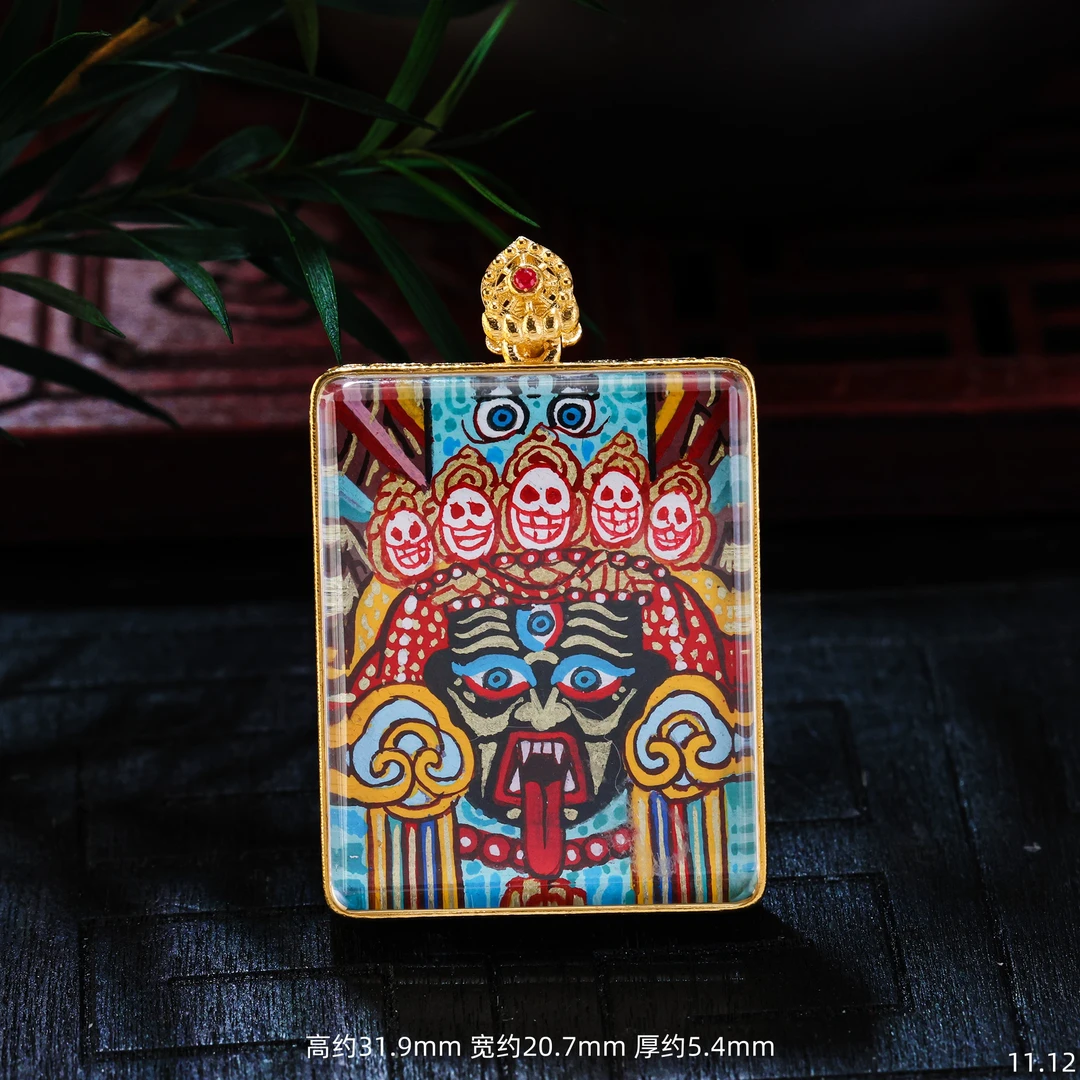【专享特蕙】超经典18K金扎基唐卡吊坠扎基+大黑天双面E