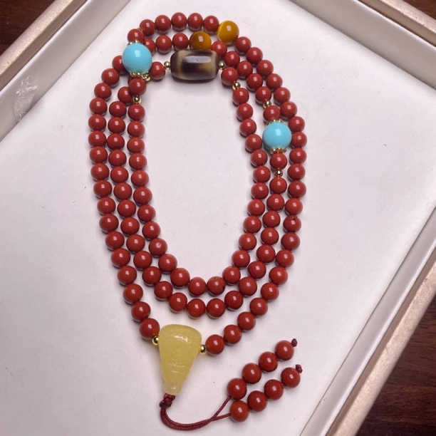 【艺品堂】6mm 南红 老矿料108项链 圆珠项链 珠宝