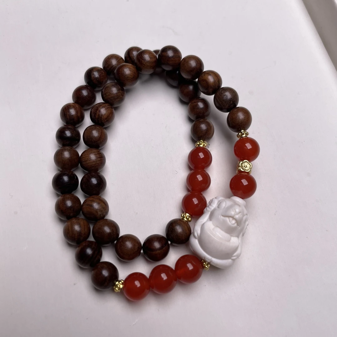 8mm MM➕花 梨 双圈手链