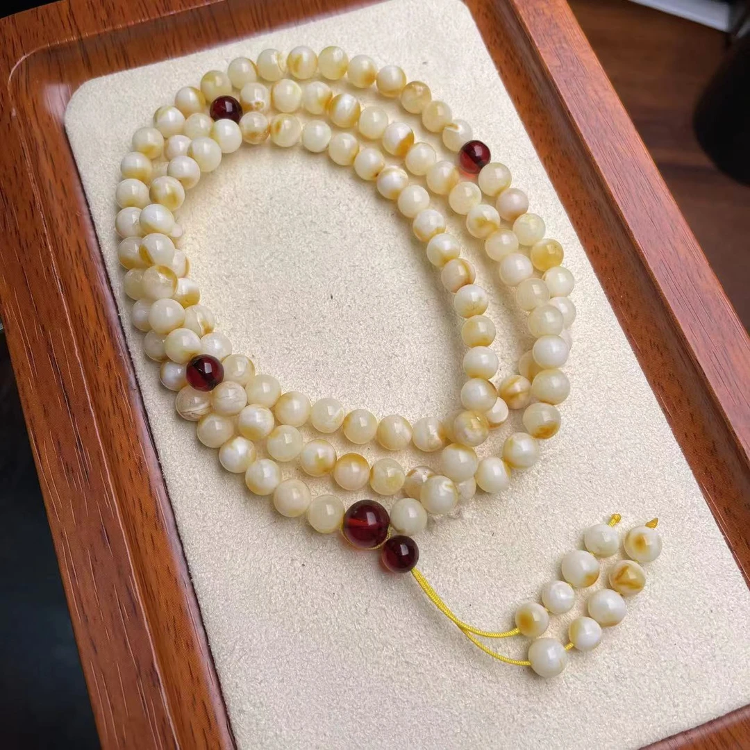 【艺品堂】6mm+俄白密108项链 多圈手链   多样性发一