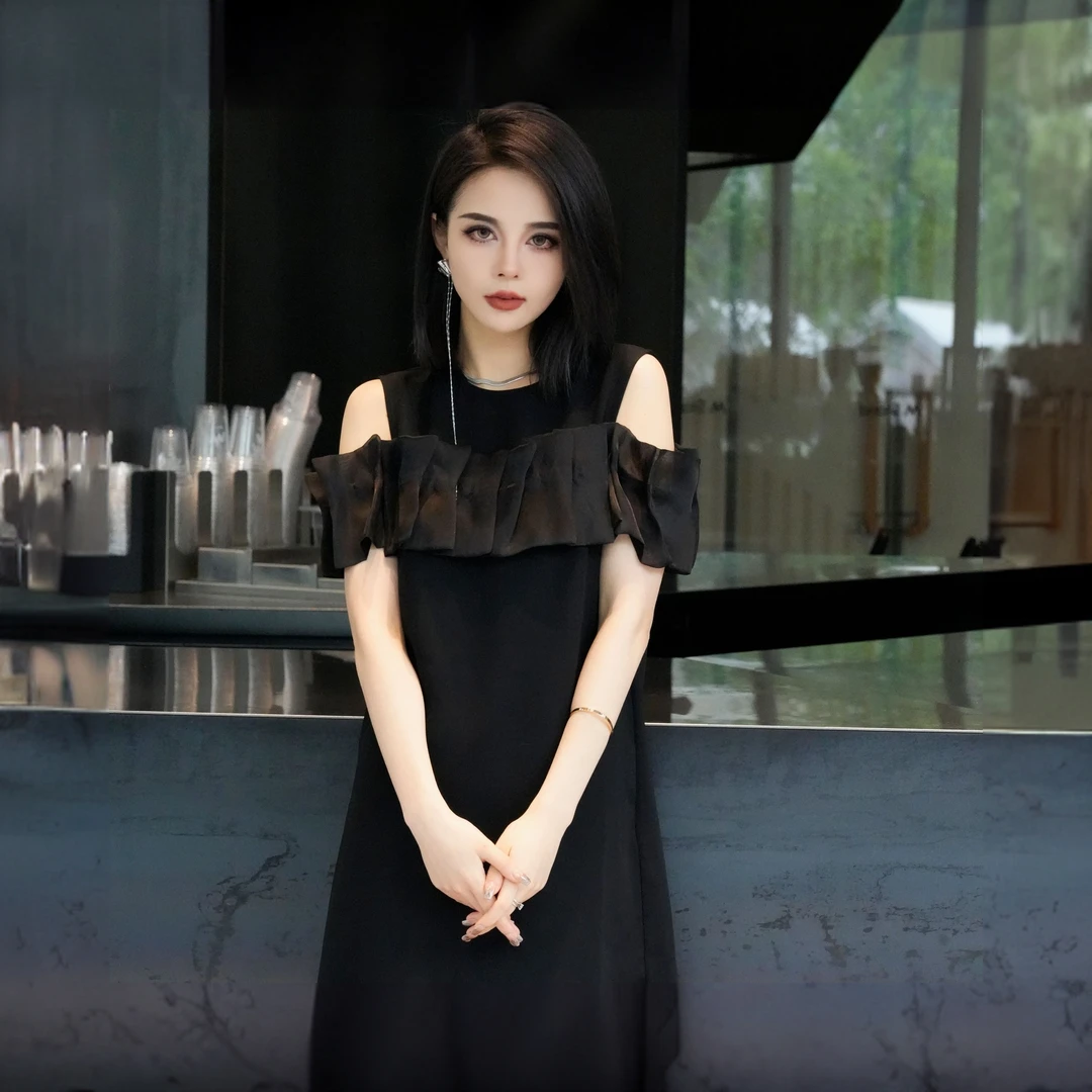 POPULARYW【熏风入弦—连衣裙】Z·R上品屋 设计感云朵纱边拼接连衣裙