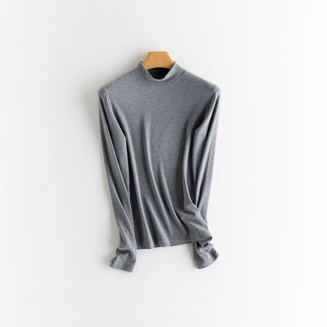 珍珠山羊绒 发热半高领套头打底衫