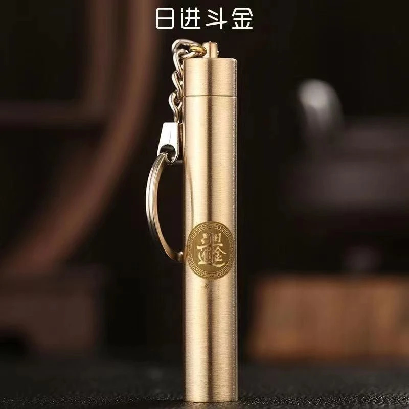 复古黄铜工艺竹节火折子吹一吹即燃点香器便携式火折子个性配饰