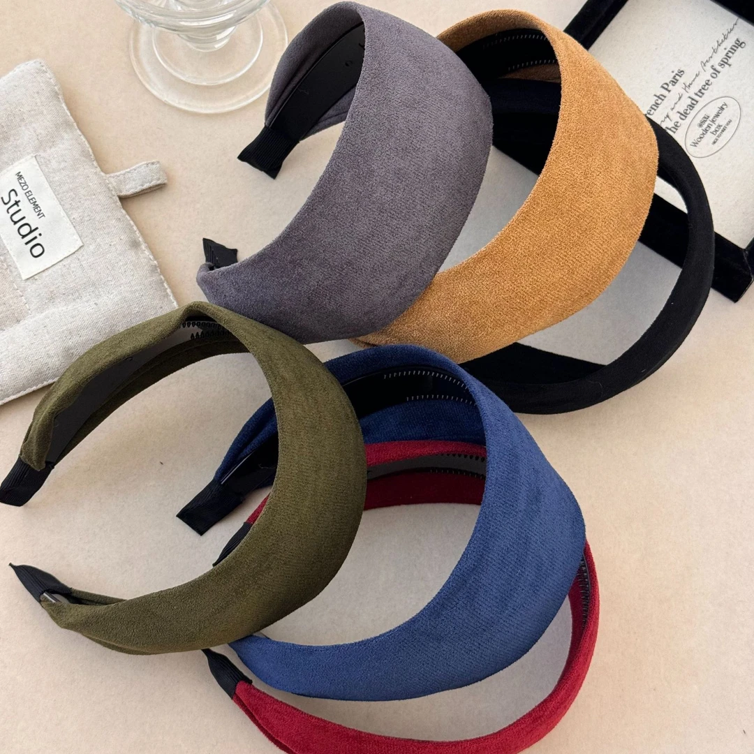 娜扎同款麂皮绒加宽发箍防滑不勒头压发发卡遮发缝增高颅顶头箍女