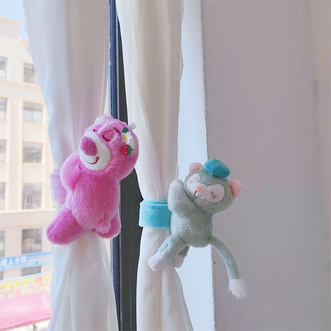 卡通窗帘绑带儿童房间装饰窗帘扣可爱公仔玩偶创意收纳束带啪啪圈