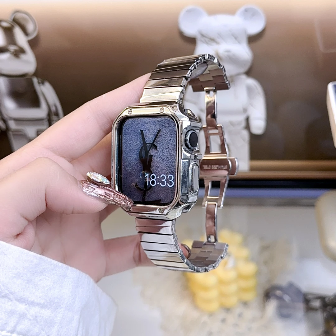 镜面不规则不锈钢苹果表带适用于applewatch34567代iwatch S9S8
