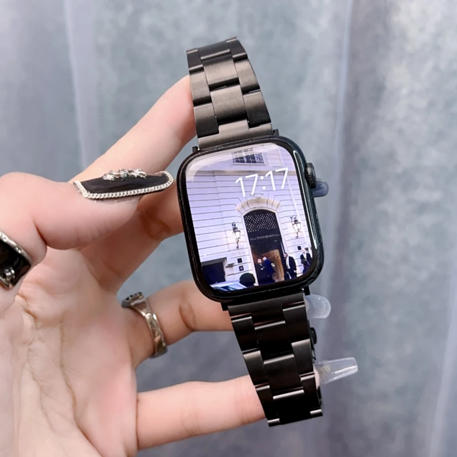 收腰不锈钢【傻瓜式调节】苹果手表表带适用于iwatch3456S7S8 SE