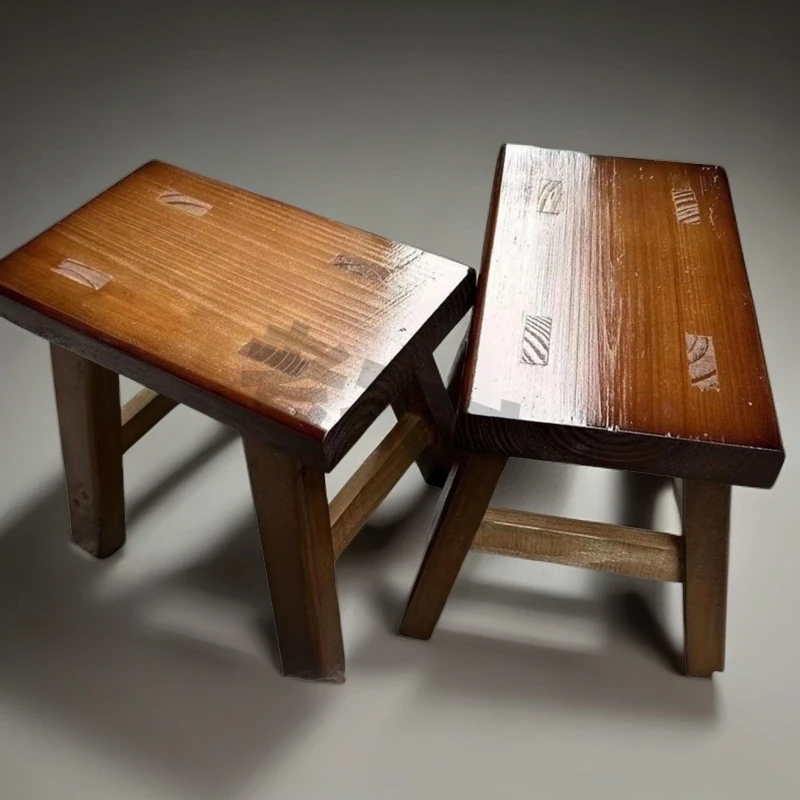【老农户专属福利款】松弛感复古清漆换鞋凳矮凳客厅结实板凳木头凳