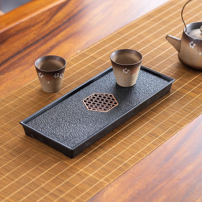 仿乌金石茶家用功夫茶具茶台小型带储排沥水盘干泡台托盘茶海