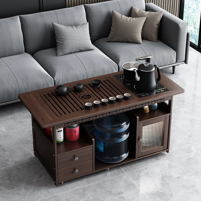 移动小茶桌家用阳台茶车烧水壶一体茶水柜带轮茶边几功夫茶盘茶台