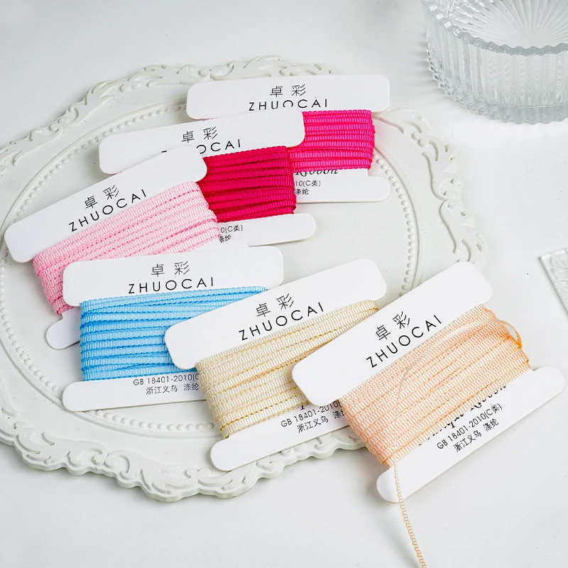 3mm帽带细丝带罗纹带书签缎带花束礼物手工diy材料蝴蝶结包装彩带