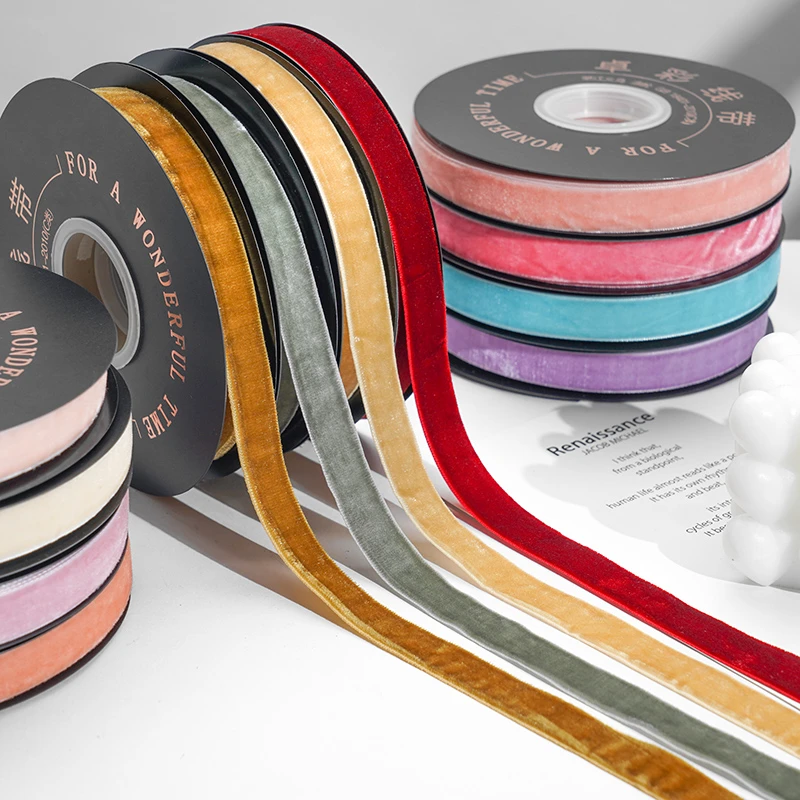 1.5cm天鹅绒面丝绒带单面无弹植绒丝带服装辅料项链脖颈装饰彩带
