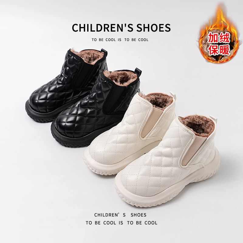 回力瑞儿童加绒面包鞋2023冬季新款高帮运动鞋防水保暖百搭棉鞋