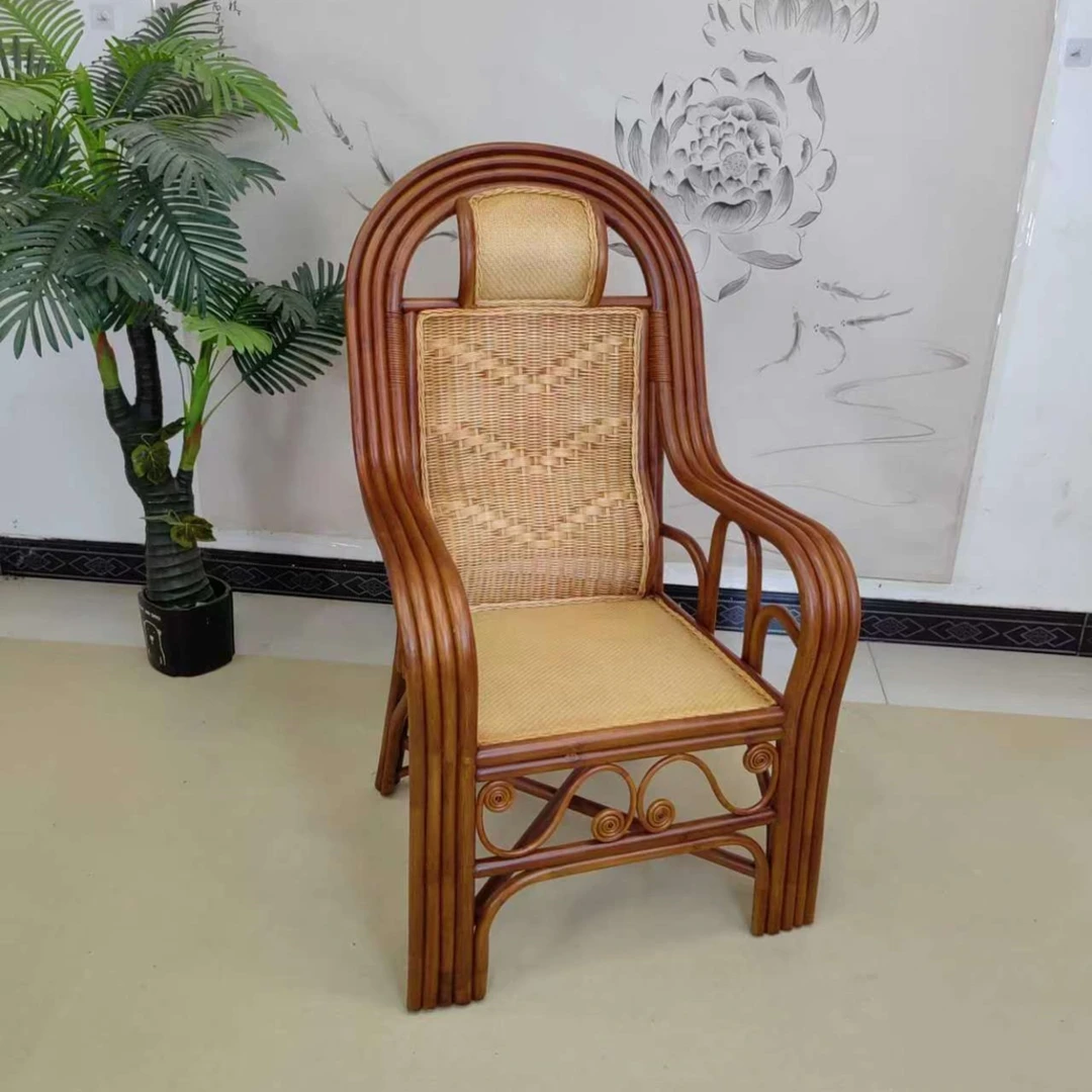 印尼玛瑙藤藤椅、藤椅太师椅，老板椅藤编椅子泡茶藤靠椅休闲椅靠背