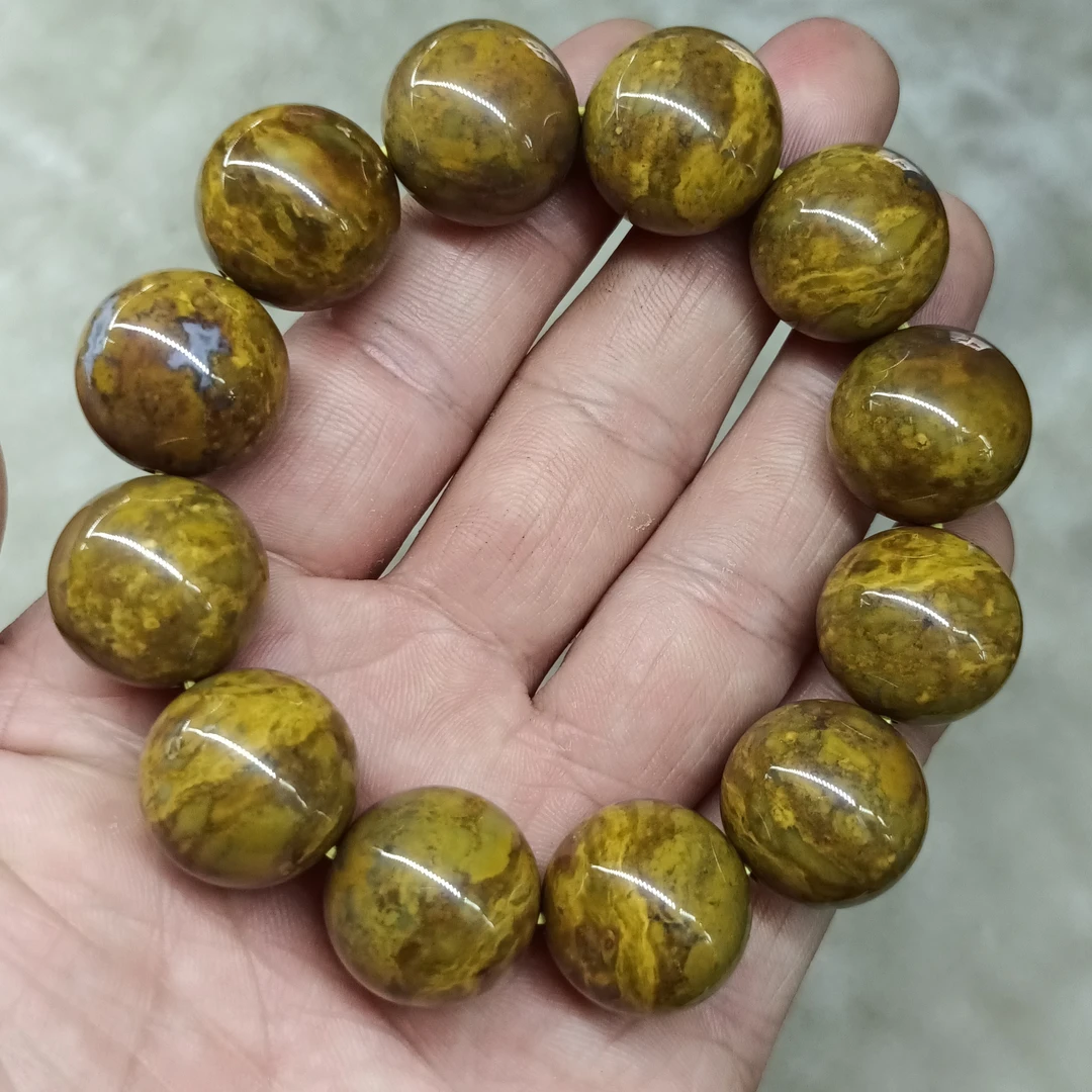 天然草花玛瑙18毫米男款时尚高档手串