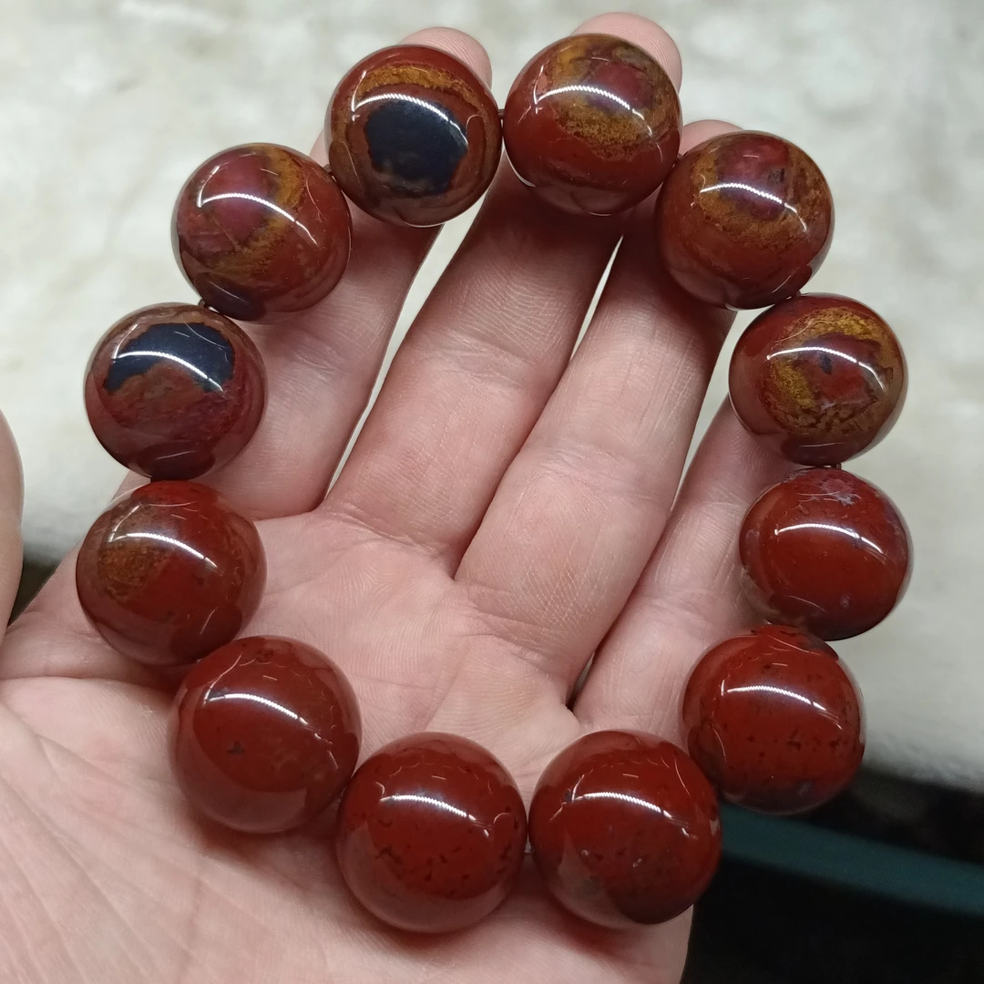 天然草花玛瑙20毫米男款时尚手串