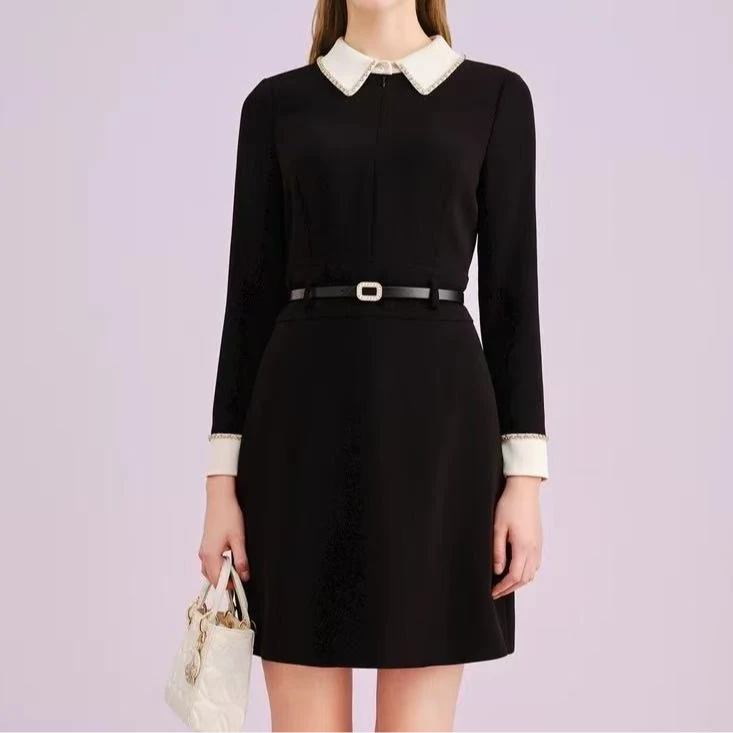 【拉K】衣长89，2024早秋新款气质连衣裙时尚收腰连衣裙2407-444