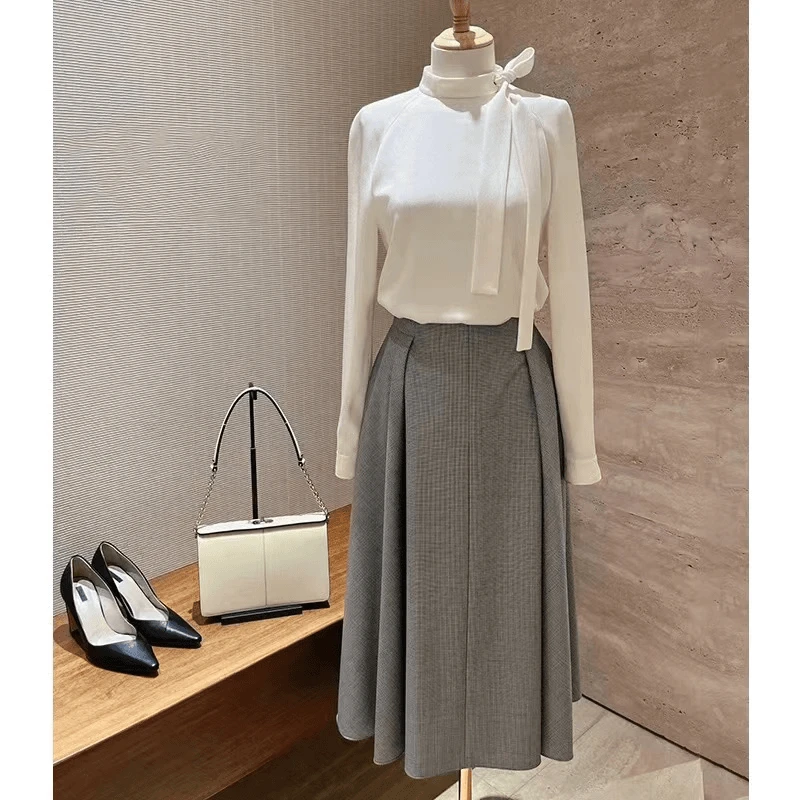 2024新款秋季气质显瘦高级飘带衬衫1285-214