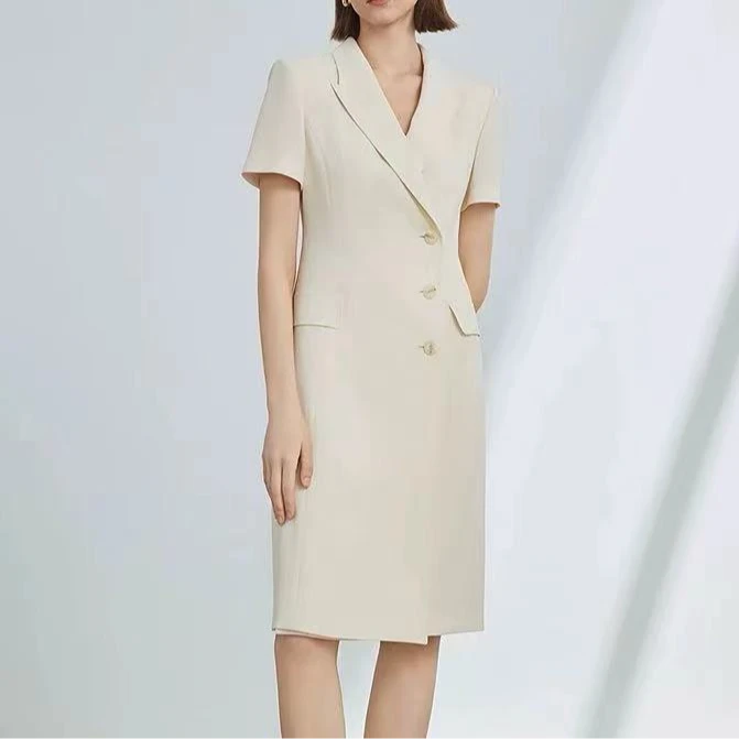 【朗】裙长100，2024法式醋酸设计感通勤气质高级感连衣裙9765-149