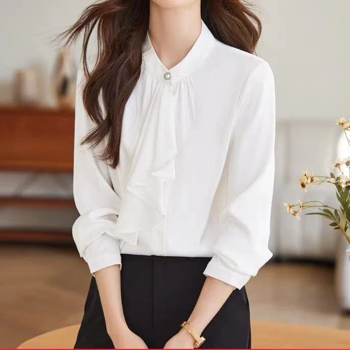 【朗】2024春秋新款长袖职业通勤气质显瘦衬衫2201-142