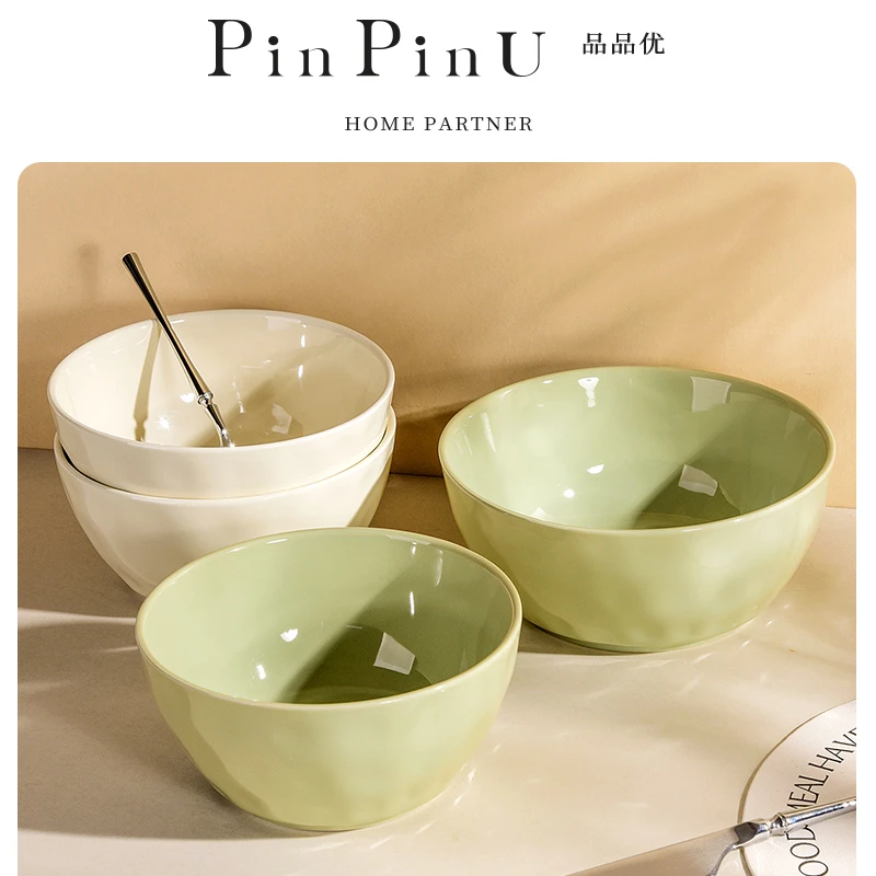 品品优陶瓷面碗吃饭碗高颜值大碗个性碗奶油风家用面条碗面碗汤碗