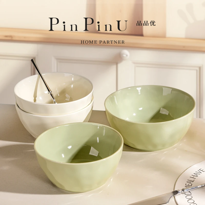 面碗家用吃饭大碗高颜值陶瓷米饭碗沙吃饭拉碗奶油风大容量面汤碗