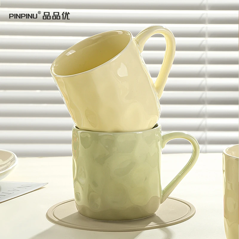 品品优奶油风陶瓷马克杯家用喝水杯子大容量高颜值情侣杯咖啡杯子