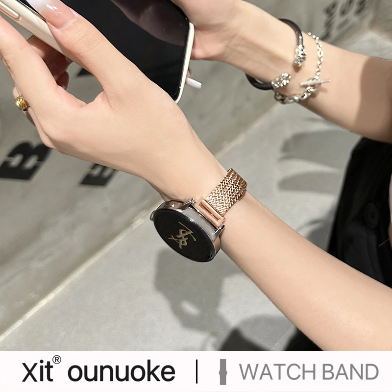 X-IT适用华为gt4手表表带watch4pro高级gt3金属41mm麦穗女款表带