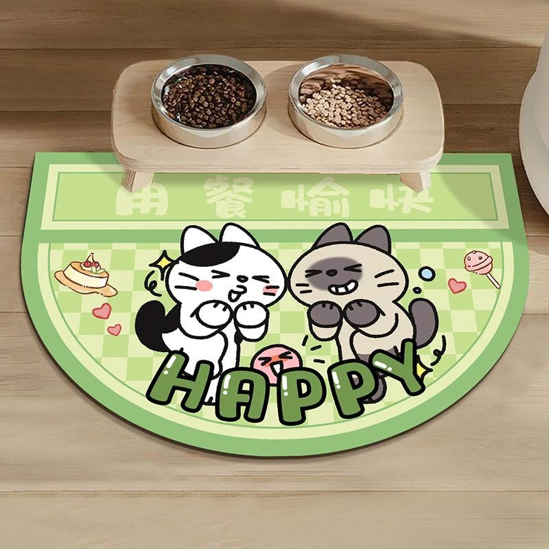 宠物通用卡通地垫猫咪狗狗用餐垫主子碗垫吸水垫可爱防漏食防滑