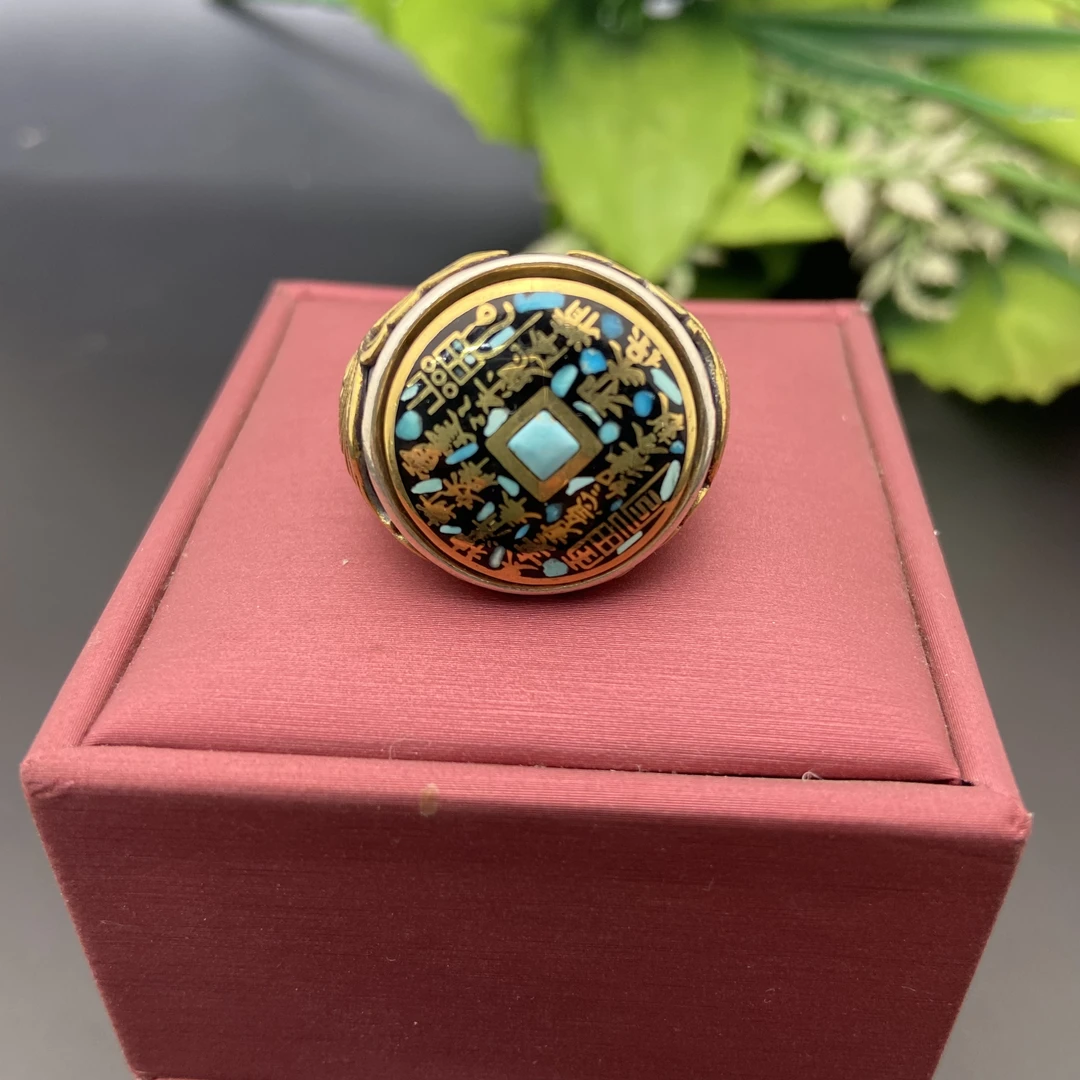 925银戒指 925银山鬼花钱戒指