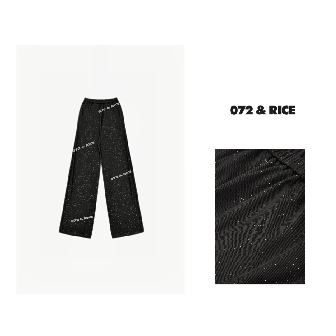 072 & RICE【闪闪裤】夏休闲橡筋腰阔腿长裤 24W073Z 125FF