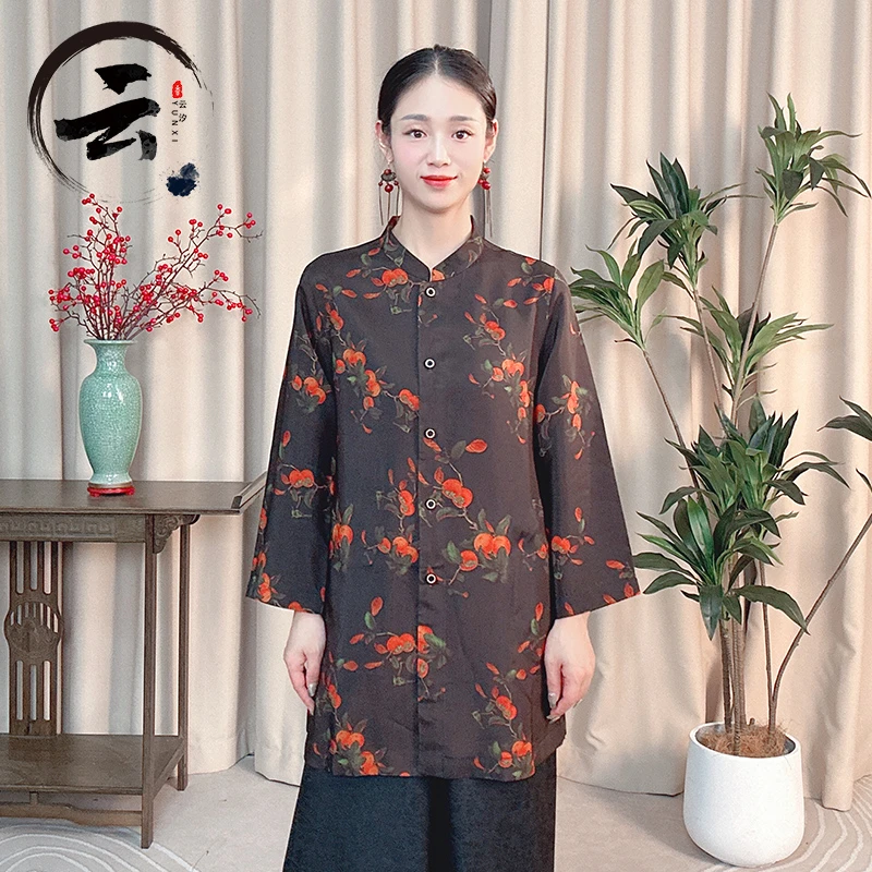 云汐6611新款柿柿如意外套显瘦立领长袖百搭外套