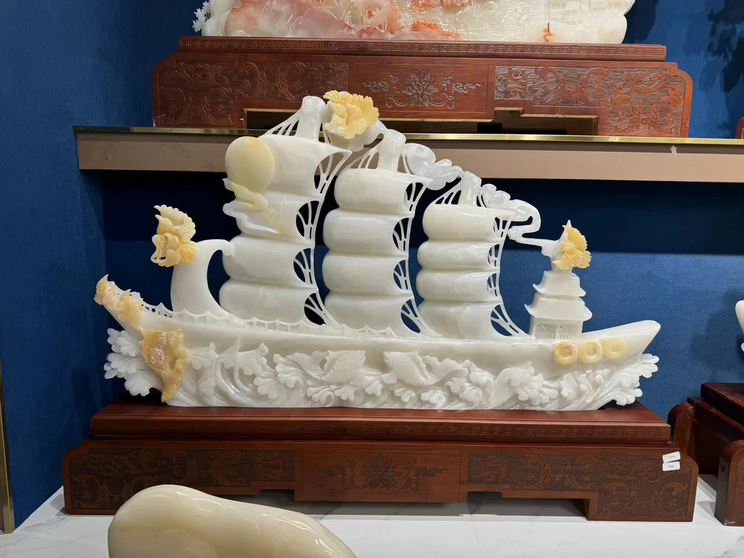 一帆风顺摆件--家居饰品乔迁公司开业办公室客厅玄关工艺品描金