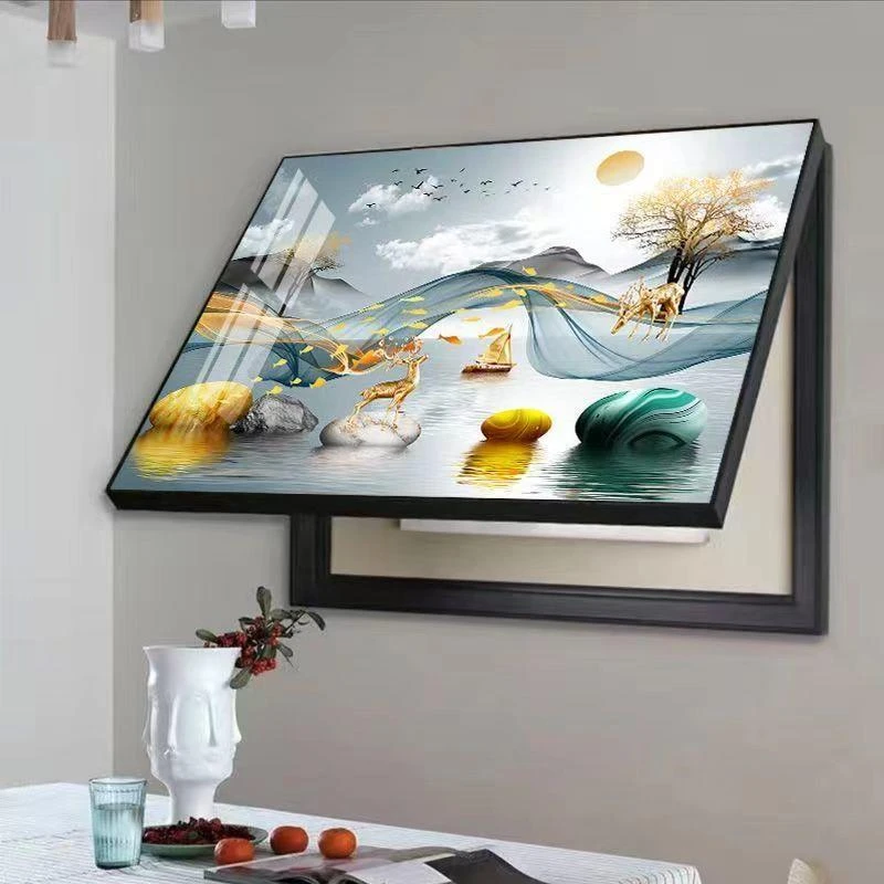 新中式电表箱装饰画免打孔艺术电闸盒配电箱遮挡画轻奢总开关挂画