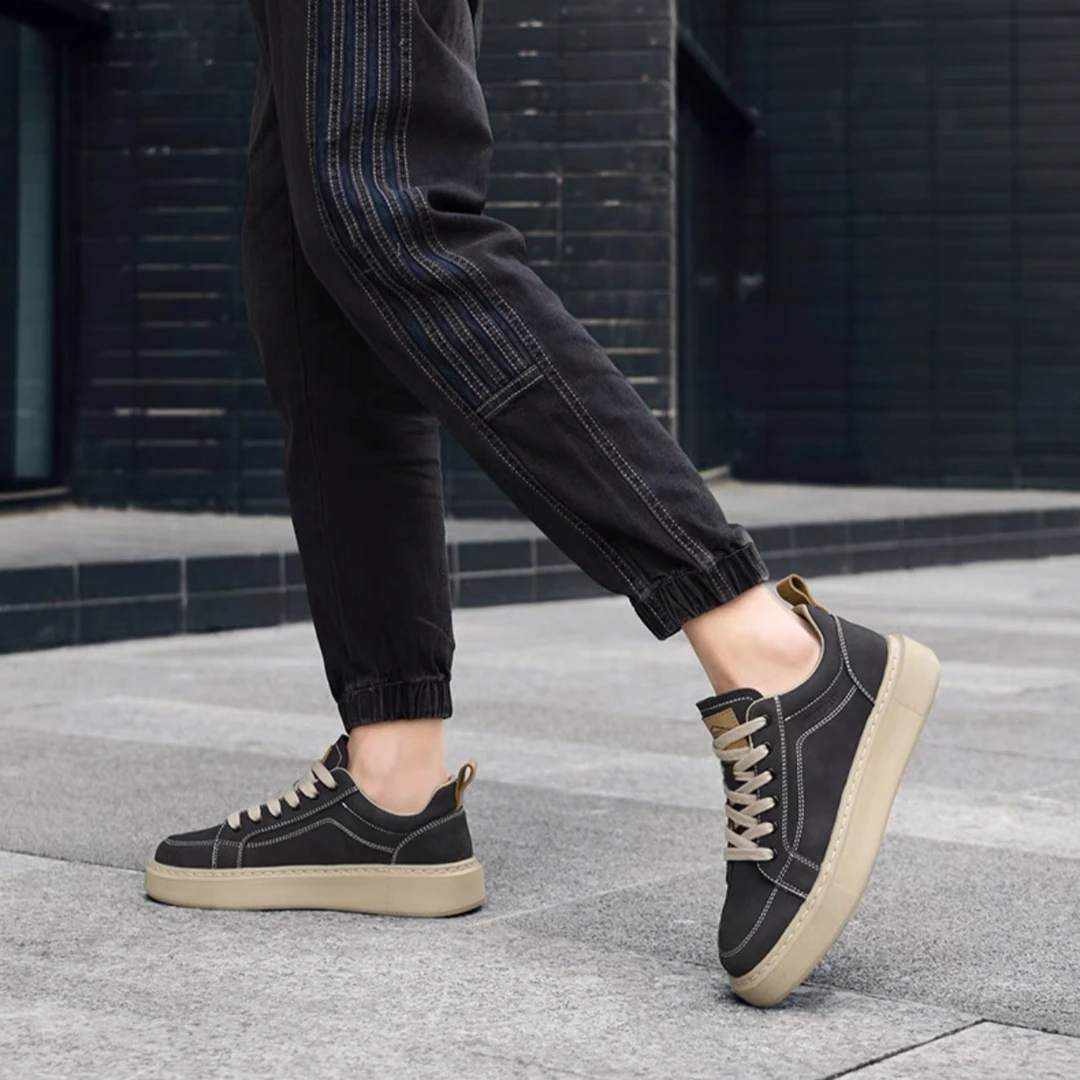 低帮男士新款橡塑底板鞋休闲运动鞋潮流不累脚轻便时尚百搭休闲鞋