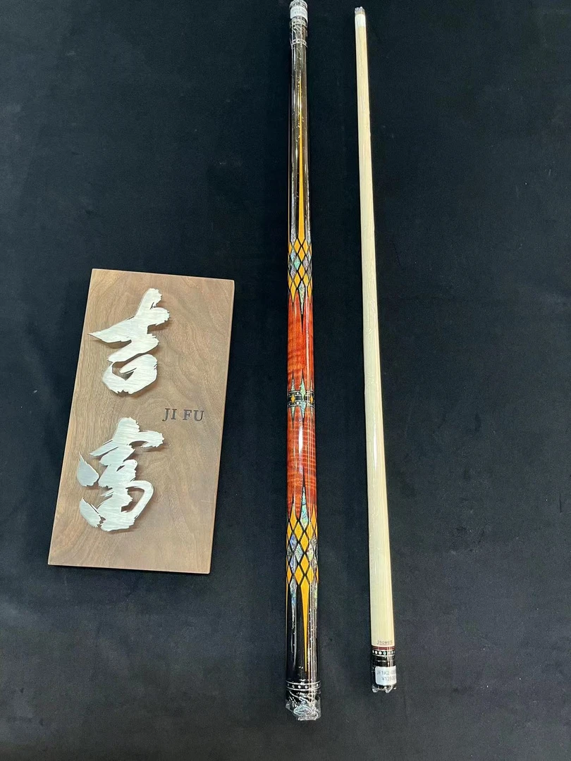 JF1K2-08银针大头杆中式黑八花式九球专用球杆