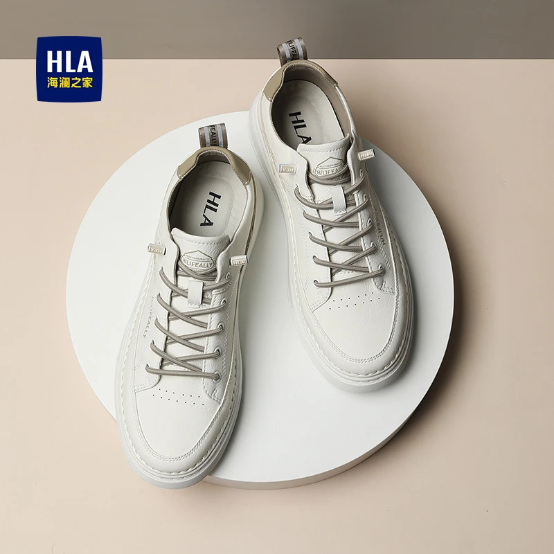 HLA/海澜之家男鞋新品春秋轻便透气休闲小白鞋男士百搭时尚板鞋男