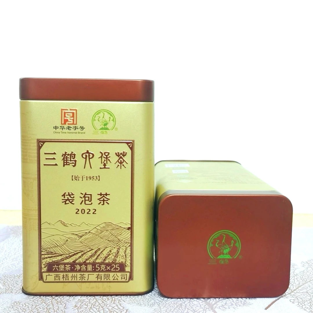 梧州三鹤袋泡六堡茶2022年出厂2019年陈化5克*25包
