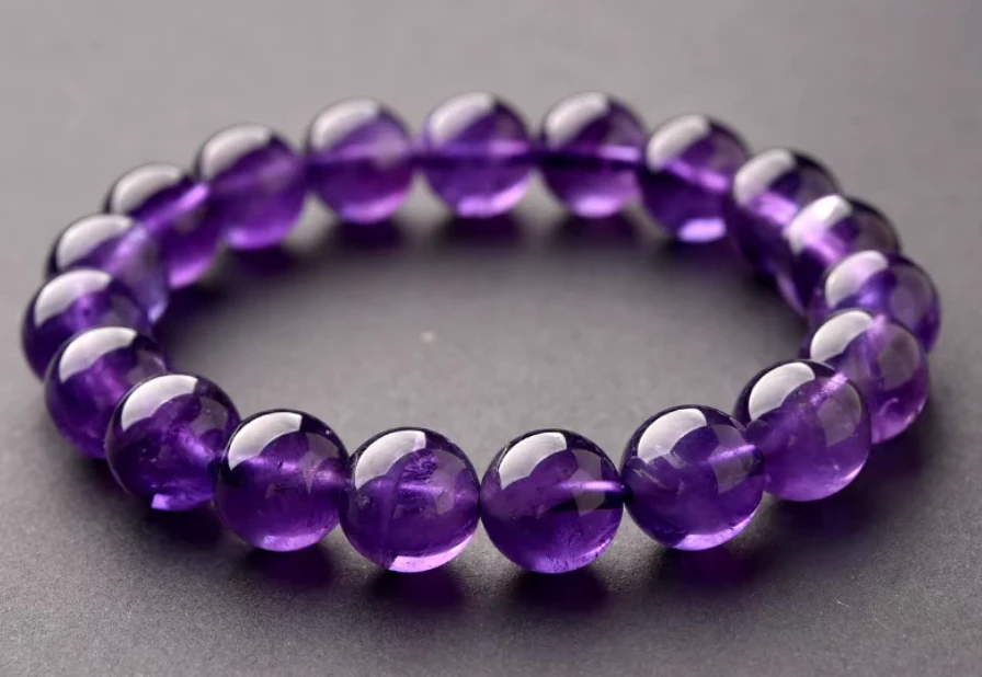 1006天然水晶极光紫晶手串手链e紫水晶