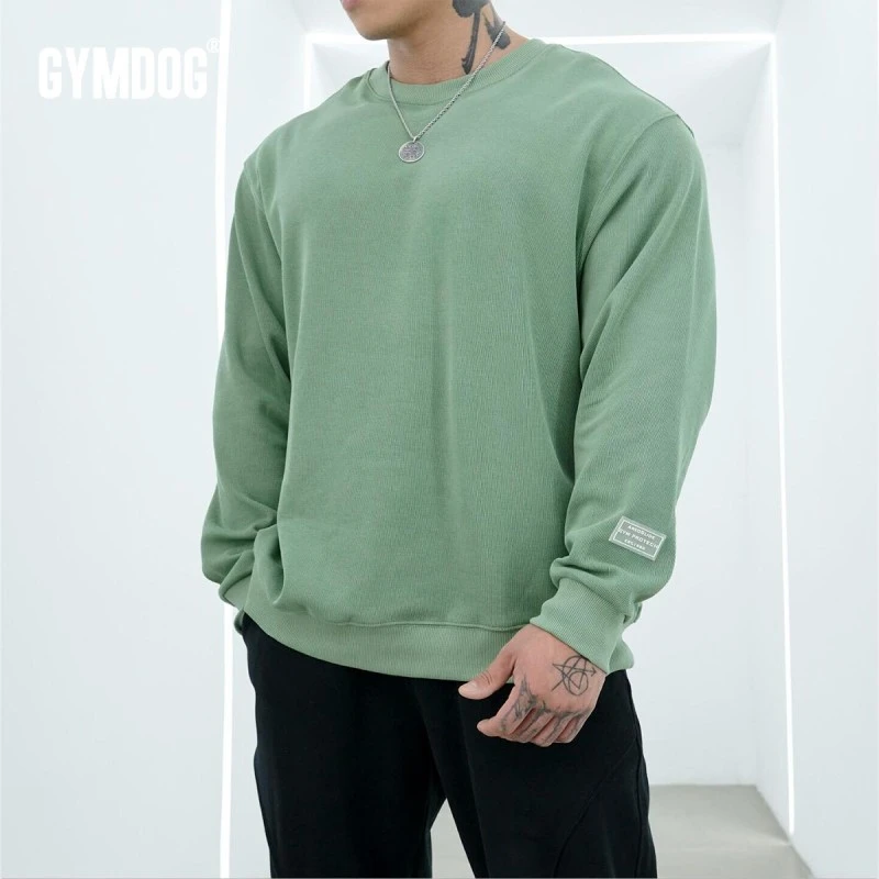 GYMDOG潮牌2023秋季运动卫衣男健身训练简约宽松套头衫长袖衣服