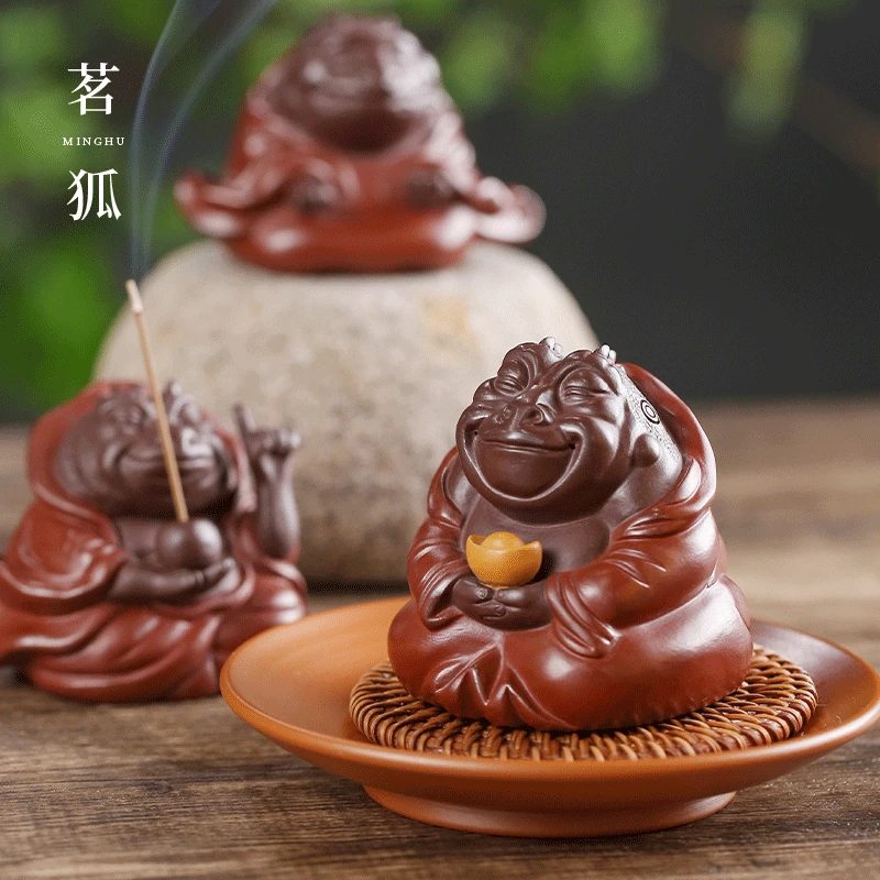 宜兴紫砂茶宠茶玩摆件原矿雕塑创意精品招财蟾仙正宗精品高档