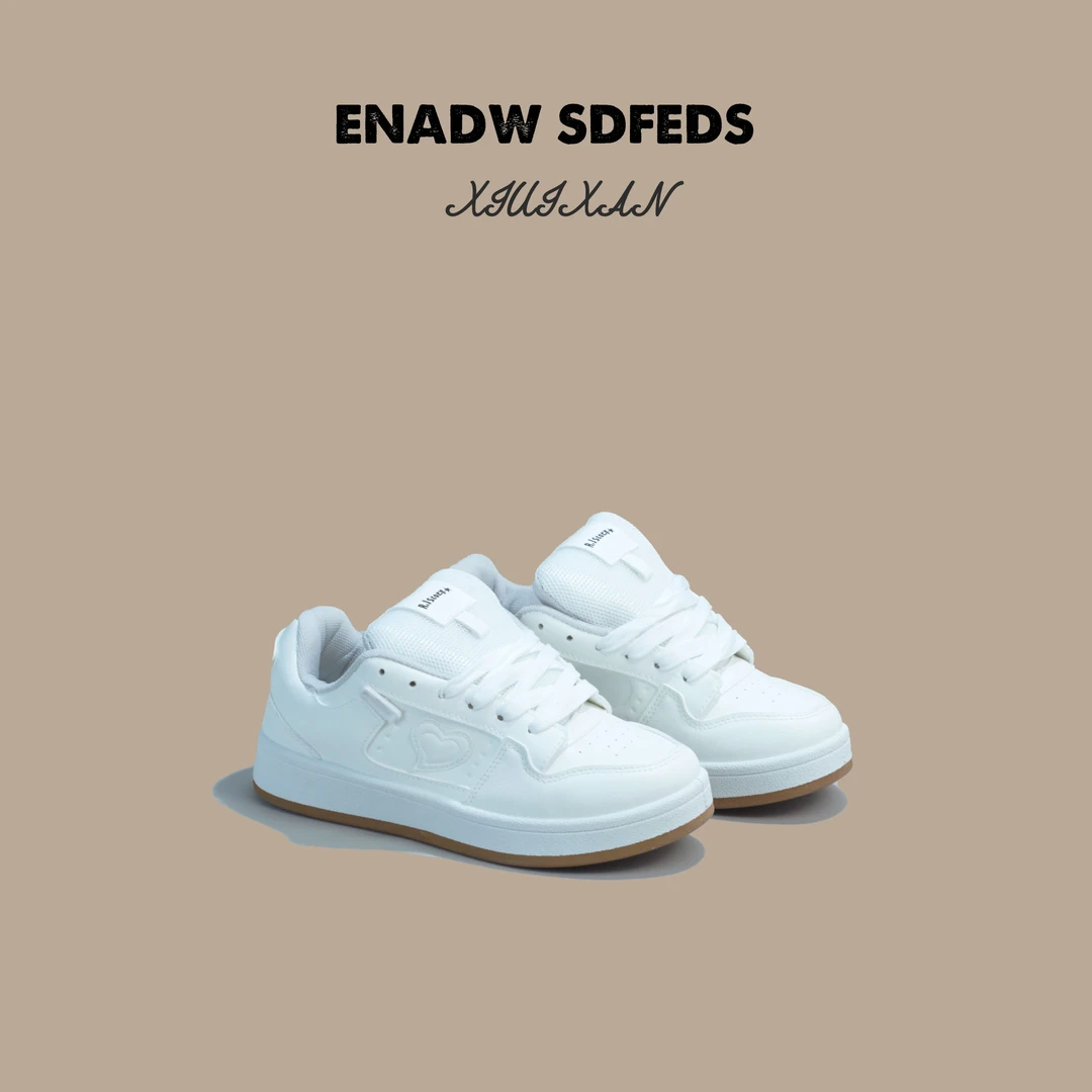 心型厚底面包鞋女ins潮百搭运动小白鞋2024新款板鞋