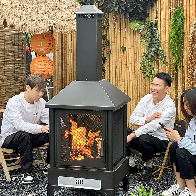 烤火炉家用露台营地民宿取暖炉商用木柴篝火炉木炭烧烤架