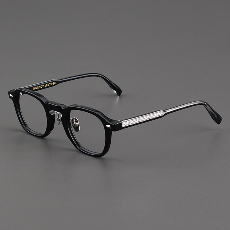 MOSCOT LEMTOSH眼镜框带鼻托男士板材复古椭圆形黑玳瑁色眼镜架女