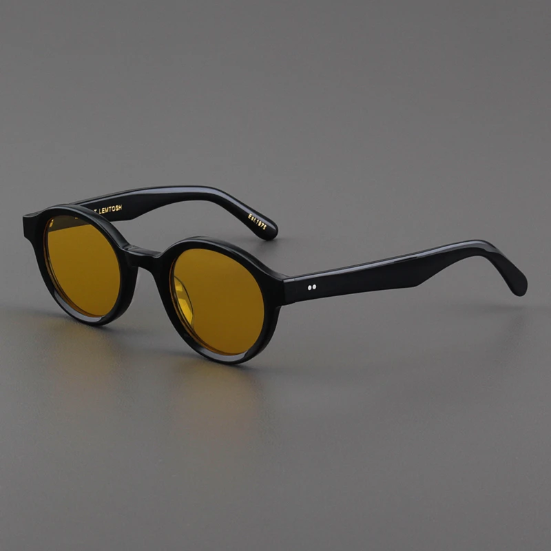 MOSCOT LEMTOSH太阳镜男款板材粗厚黑框圆形眼镜偏光黄色墨镜女潮