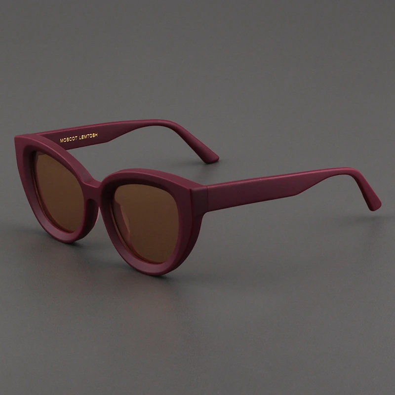 MOSCOT LEMTOSH墨镜男磨砂哑红眼镜猫眼粗厚宽边框浅茶色太阳镜女