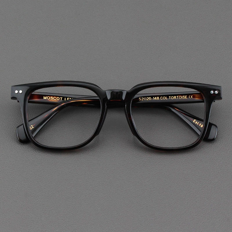 MOSCOT LEMTOSH眼镜架女方形大宽脸板材复古黑玳瑁灰色眼镜框男款